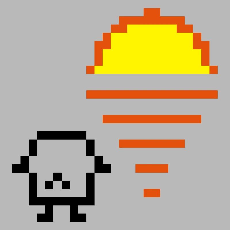 Coucher de soleil rétro pixel 8 bits