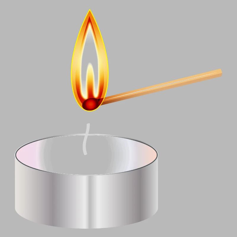 light a small tea light with match