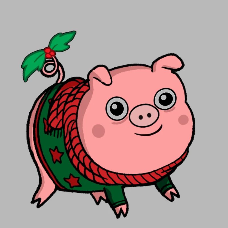 Cochon de Noel cute pull d'hiver