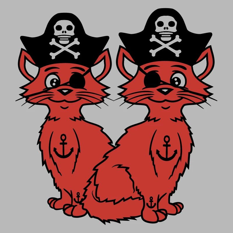 2 Pirate Cats Sabre Buccaneer Eye Patch Team