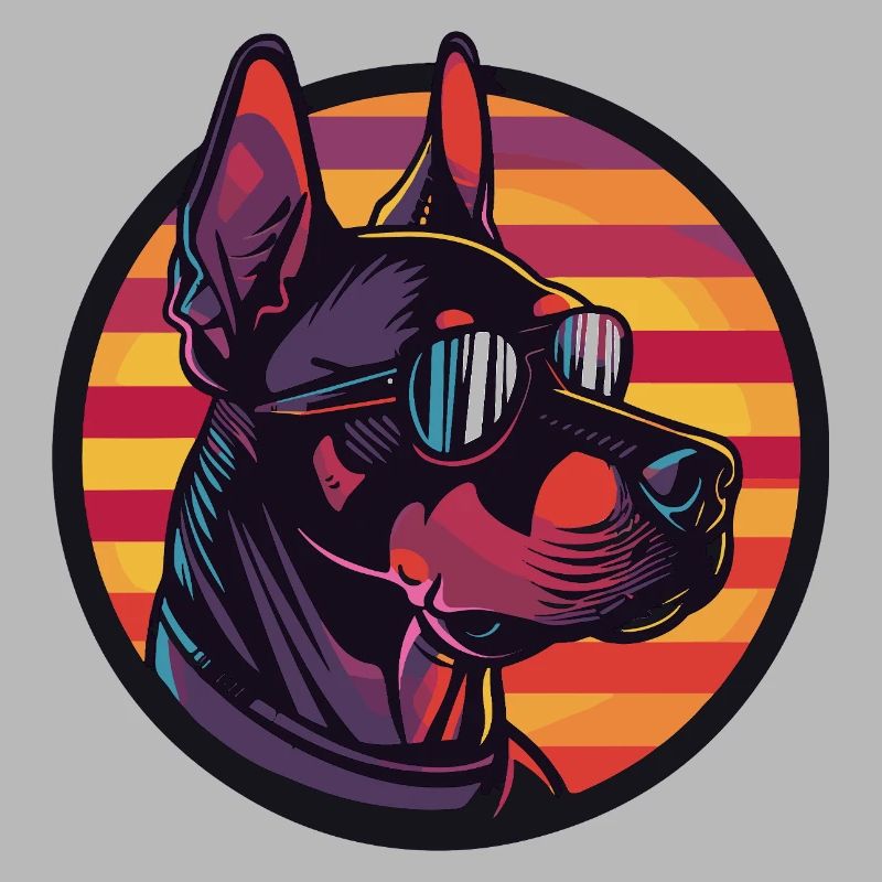 Dobermann Hund Cool Comic