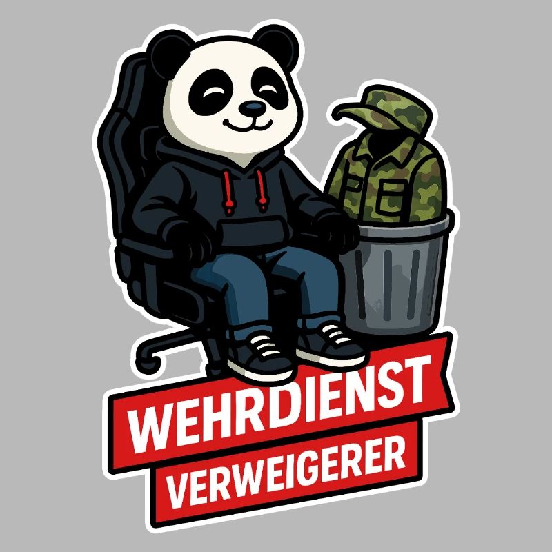 Refuser le service militaire Panda Peace Design