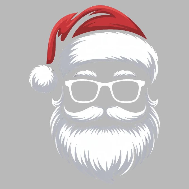 Weihnachtsmann mit Schnurrbart Brille