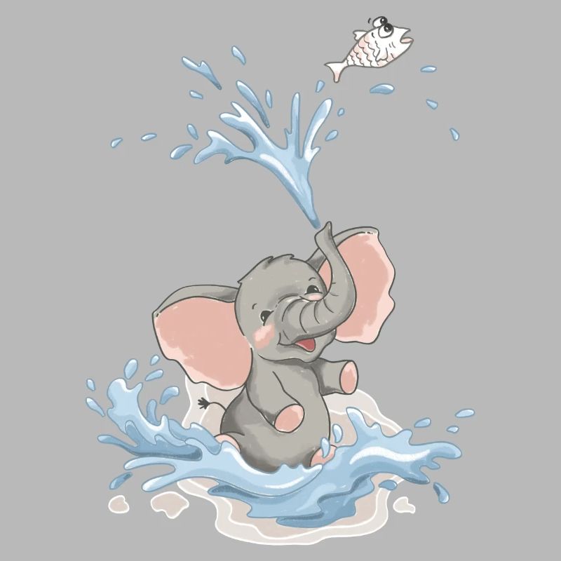 Bébé éléphant Éléphant Éclaboussure d’eau Eau Baignée d’été