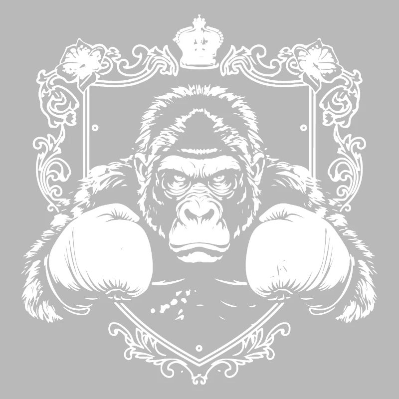 Starker Gorilla mit Kampfhandschuhen