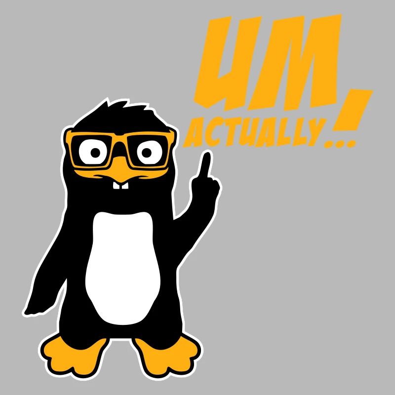 Pinguin Um Actually Lustig Nerd Klugscheißer Logo