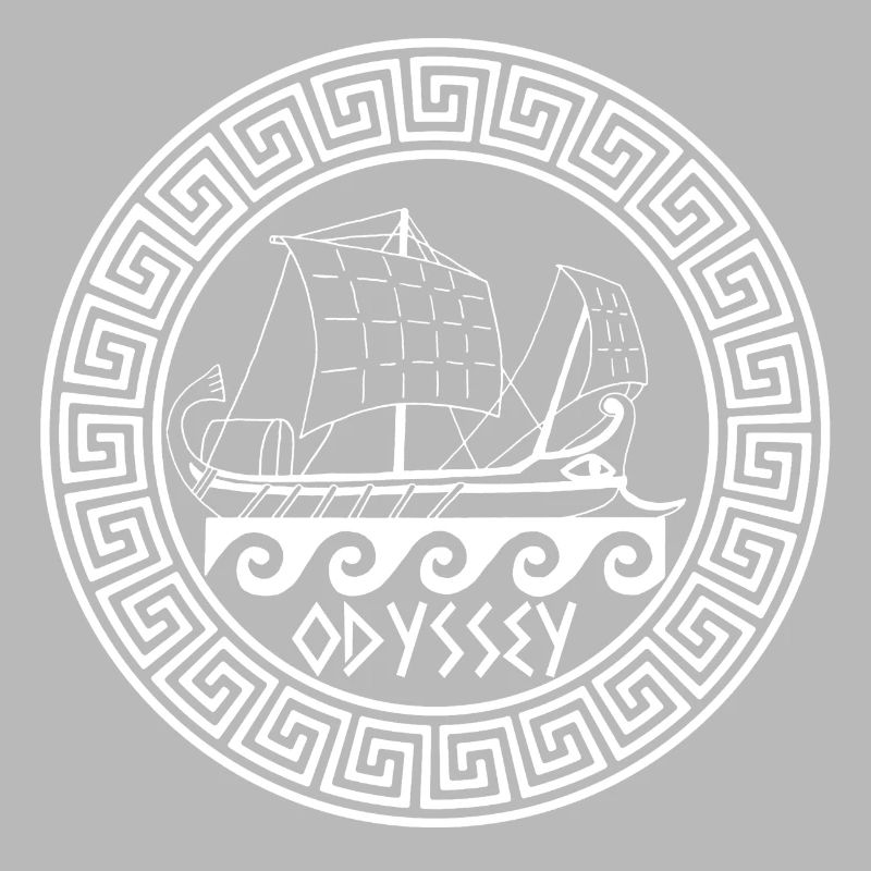 Symbol eines weißen griechischen Bootes