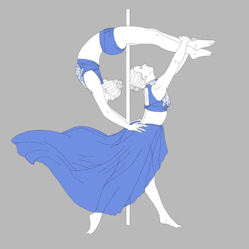 Pole Dance Blue Impression