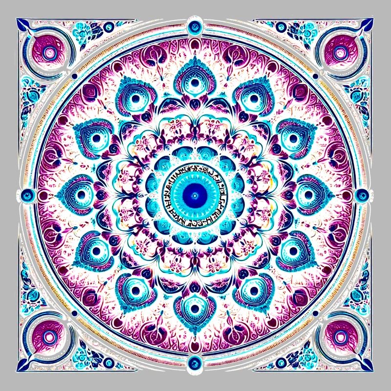 Orbitale Mandala Blau-Rosa