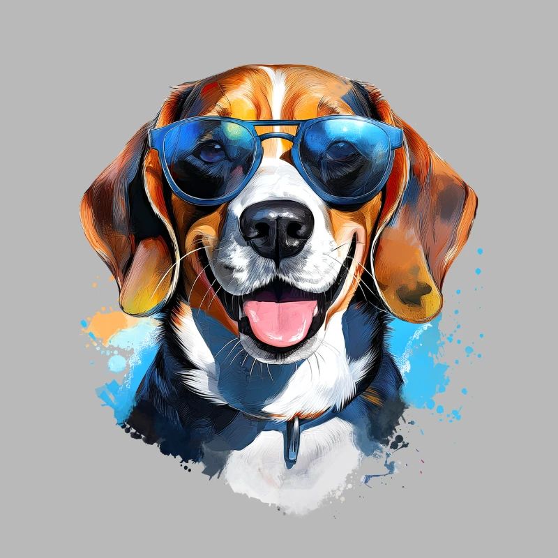 Beagle avec lunettes de soleil