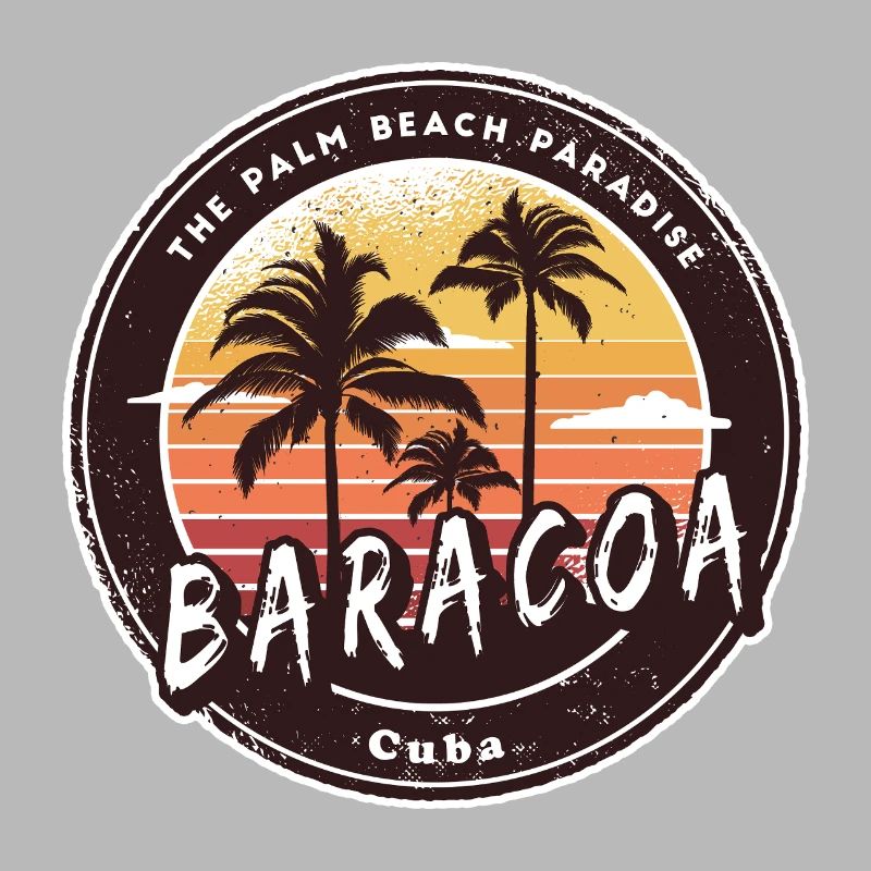 Palmiers de Baracoa et conception de plage