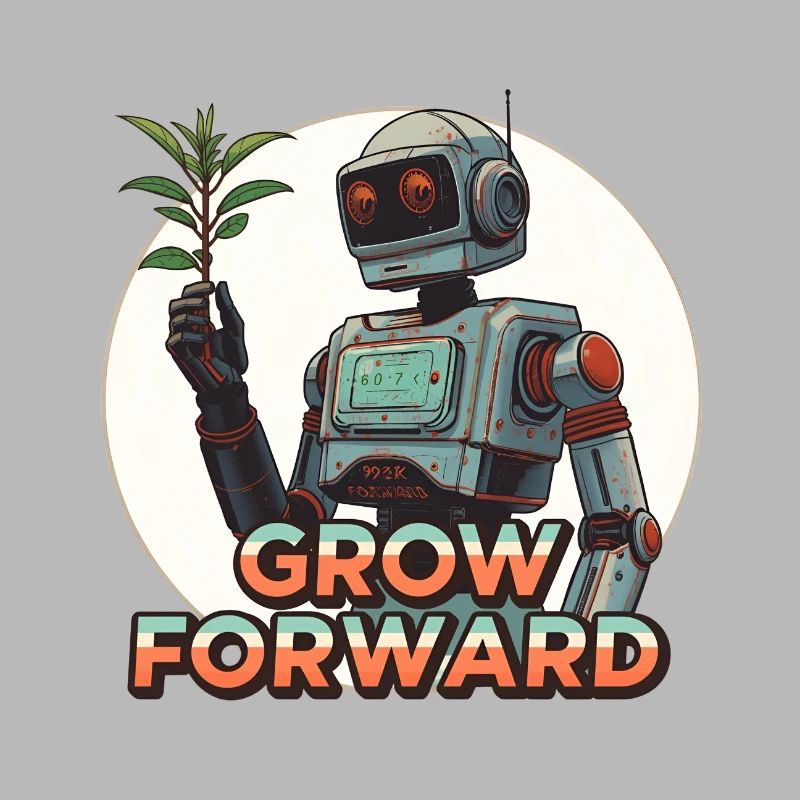 Grow Forward – Retro Sci-Fi Robot