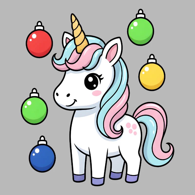 Süßes Weihnachts-Einhorn