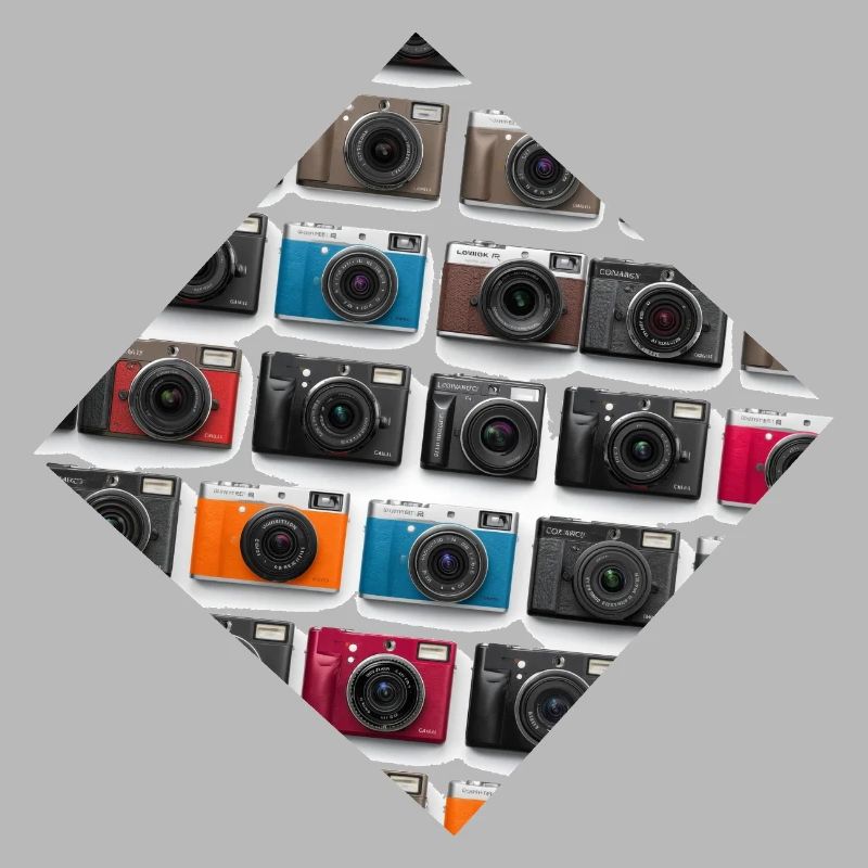 Colorful camera pattern print