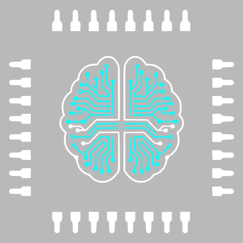 AI Brain Chip Processor Tech Vector