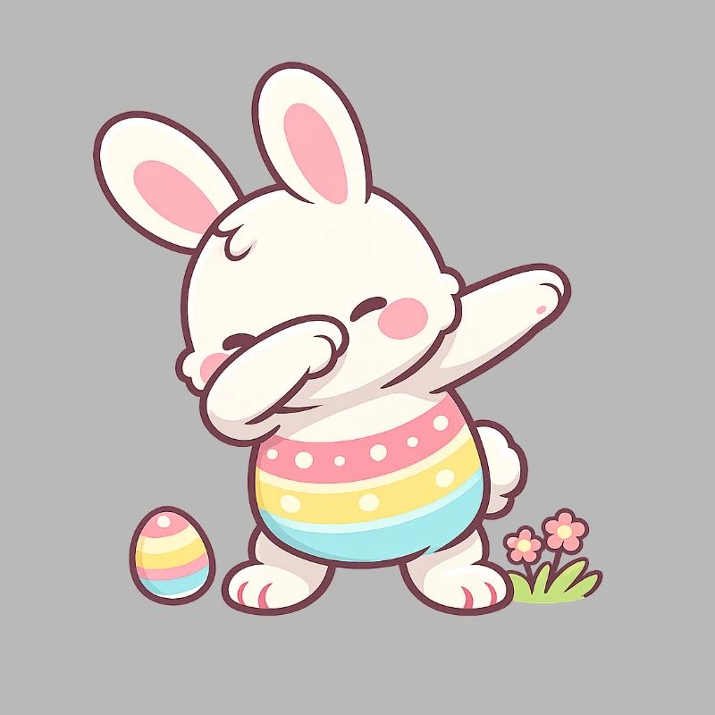 Dabbing Easter Bunny – Cute Kawaii Easter Motif