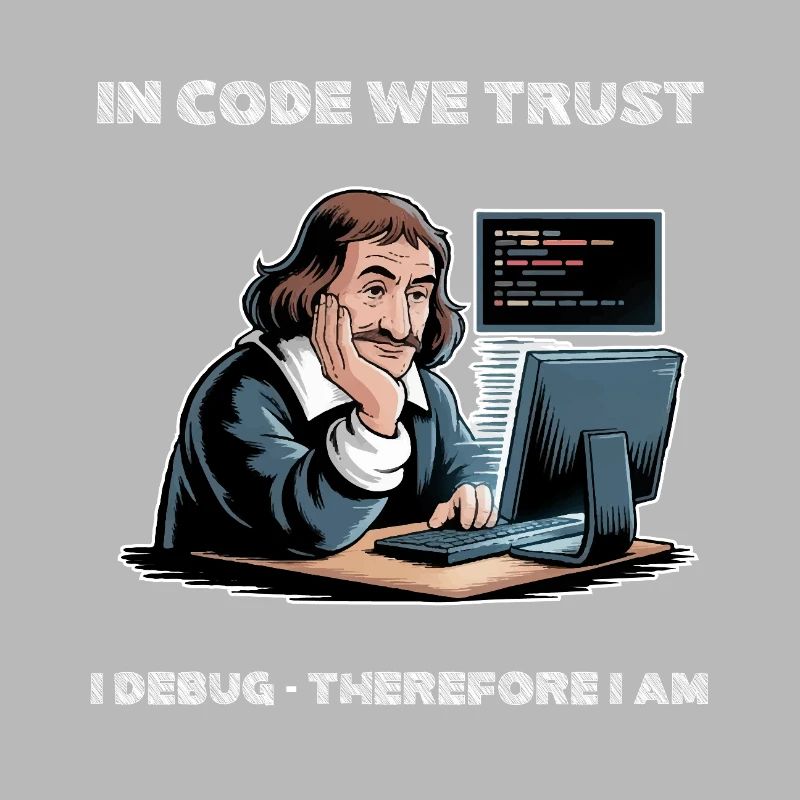 Philosopher Descartes Meme - for dark background