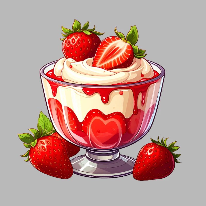 Dessert mit Erdbeeren