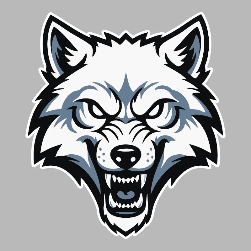 Wild Arctic White Wolf Maskottchen-Maskottchen-Logo