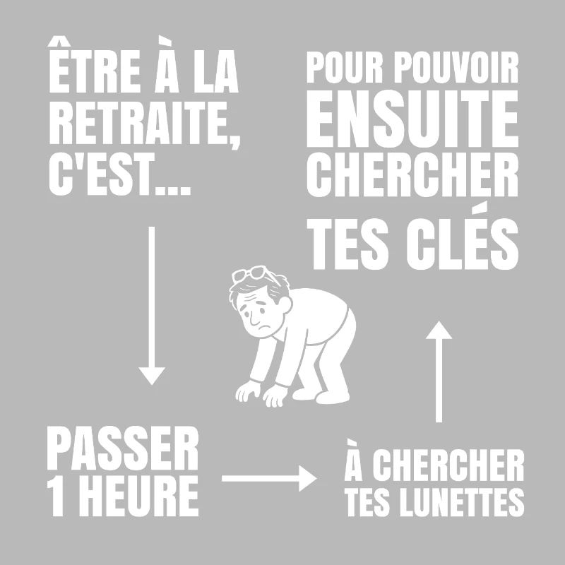 Im Ruhestand mit oder ohne Brille (weißer Text)