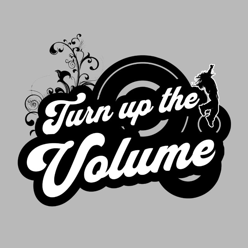 Volume Up — Schwarzes Retro-Skript