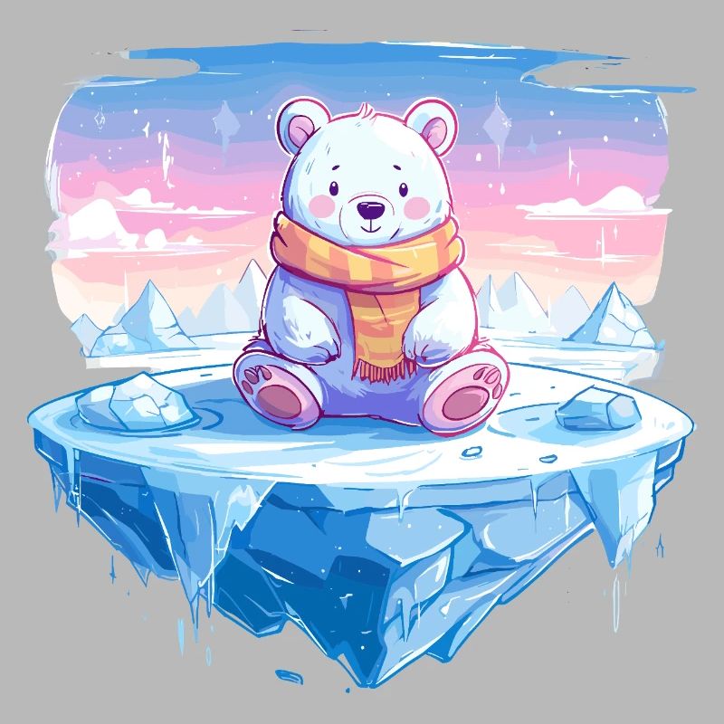 Polarlicht-Bär auf Eis