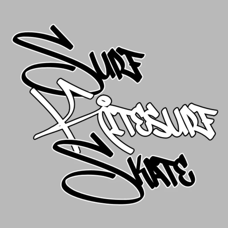 Graffiti Surf Script Blanc