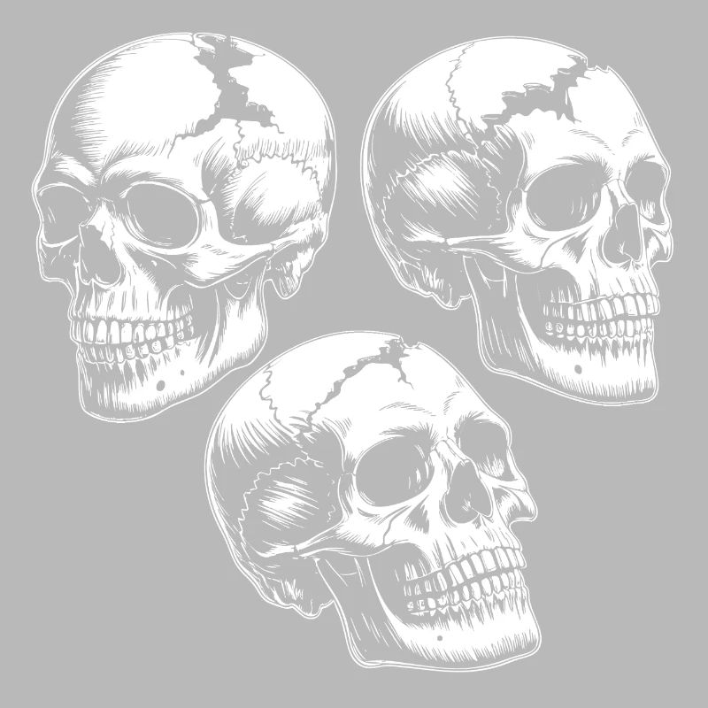 Three Skull Silhouettes