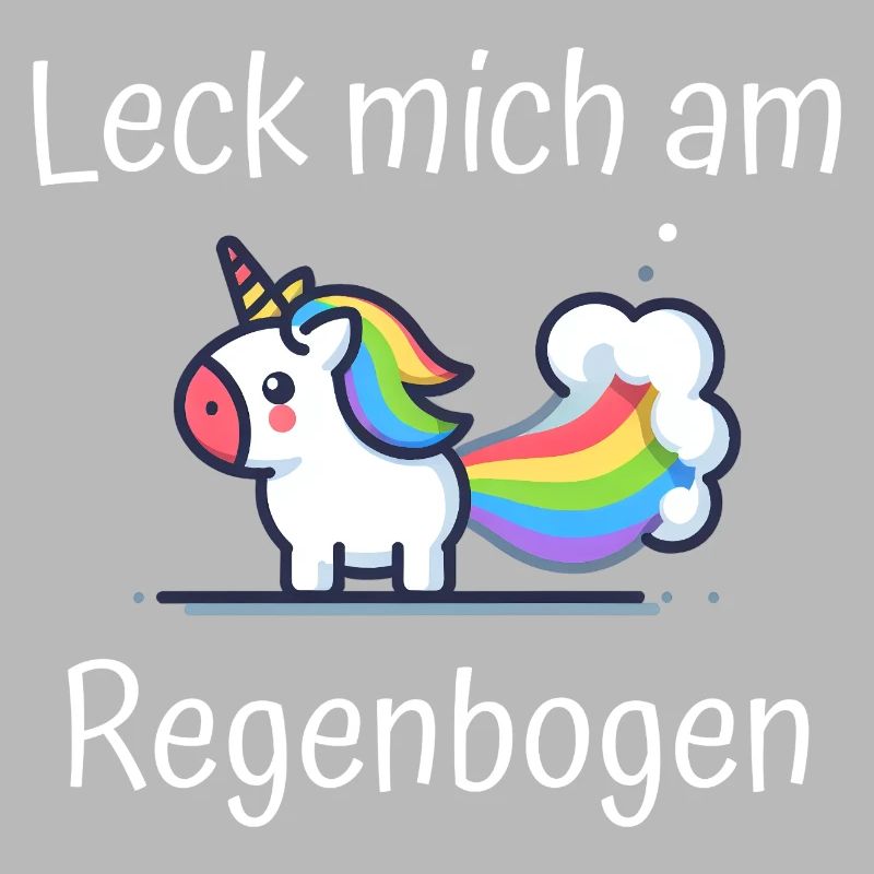 Leck mich am Regenbogen Einhorn Spruch