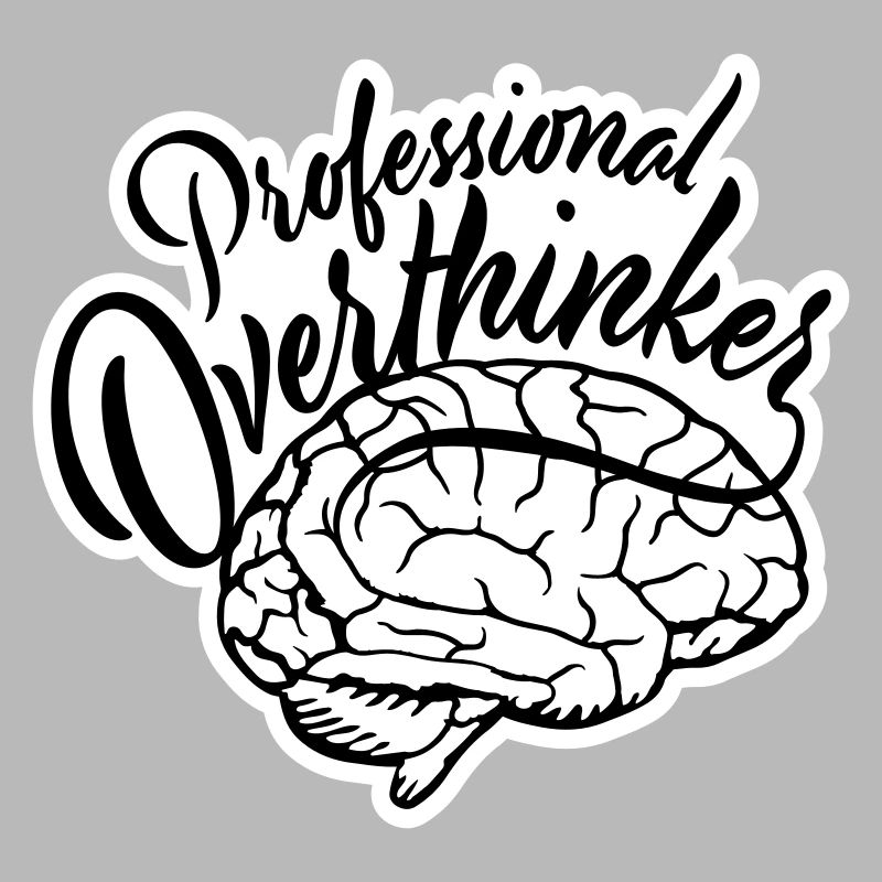 Professional Overthinker Funny Brooding Anxiety Logo