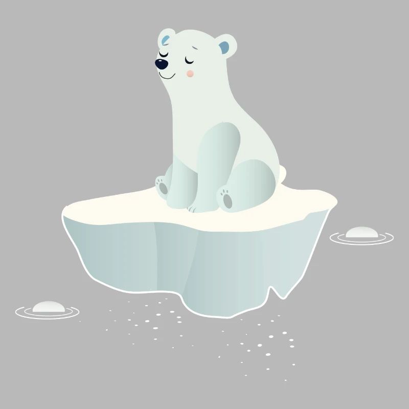 Träumender Eisbär auf einer Eisscholle