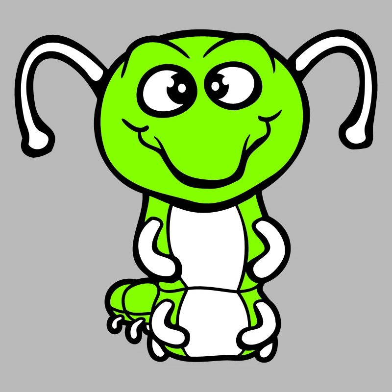 Chenille amicale douce et adorable sourit joyeuse bande dessinée