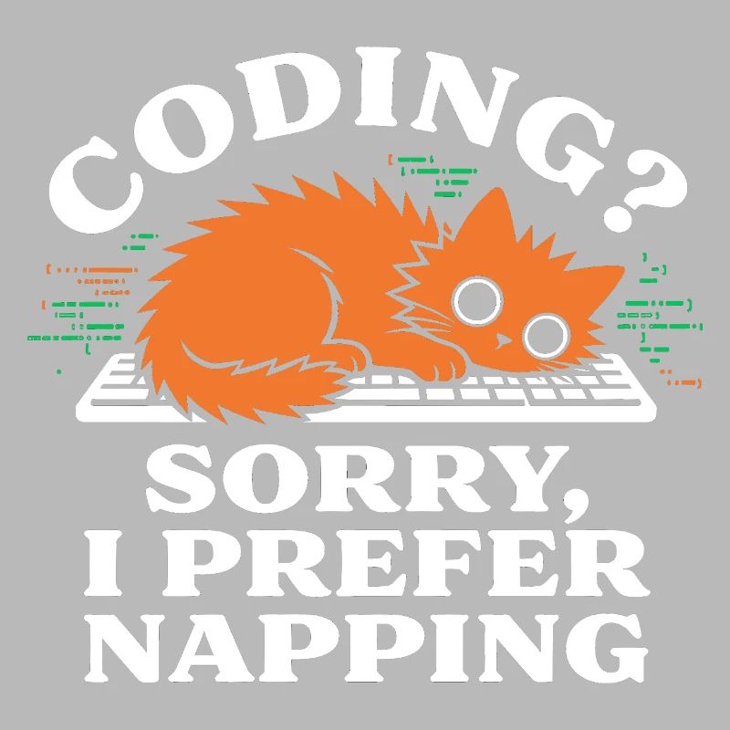 Coder ? Désolé, je préfère faire la sieste, chat drôle