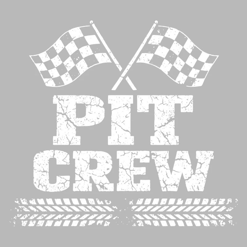 Pit Crew Équipe de Course Automobile Vintage