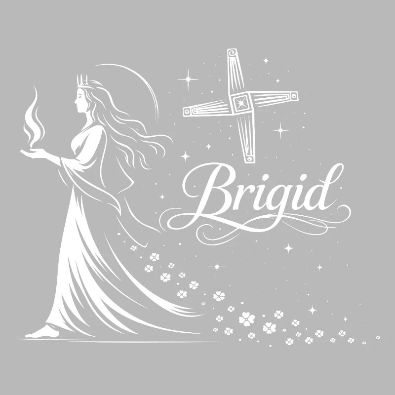 Imbolc Celtic Goddess Brigid with Flame