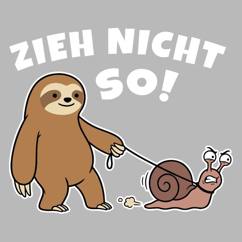 Don't pull like that! Sloth walks with snail