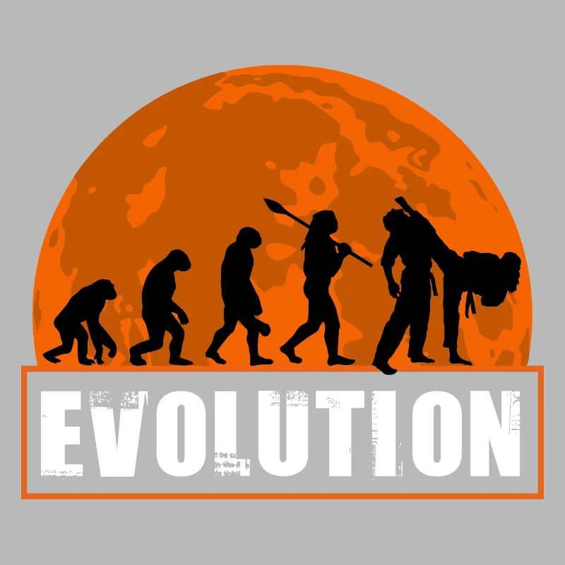 Judo Evolution Martial Arts Sunset Silhouette