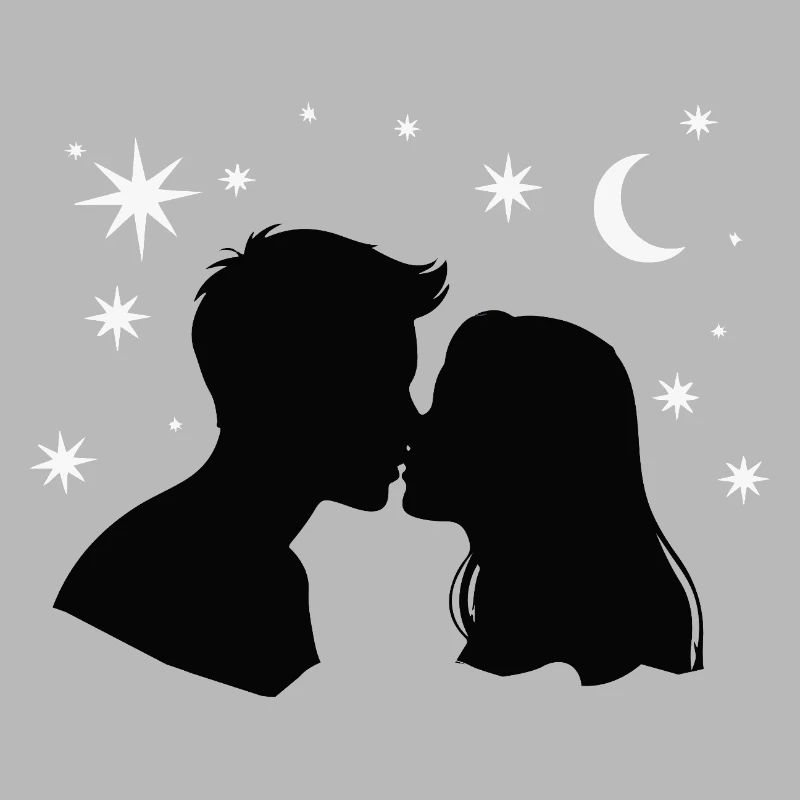 Moonlit Kuss Silhouette