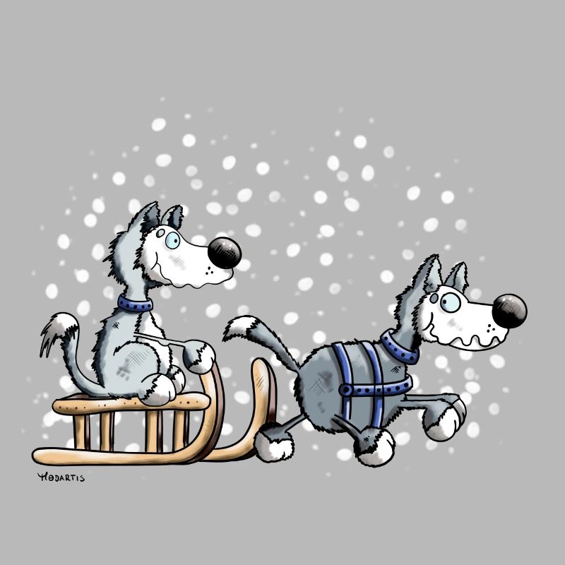 Schlittenhunde im Schnee