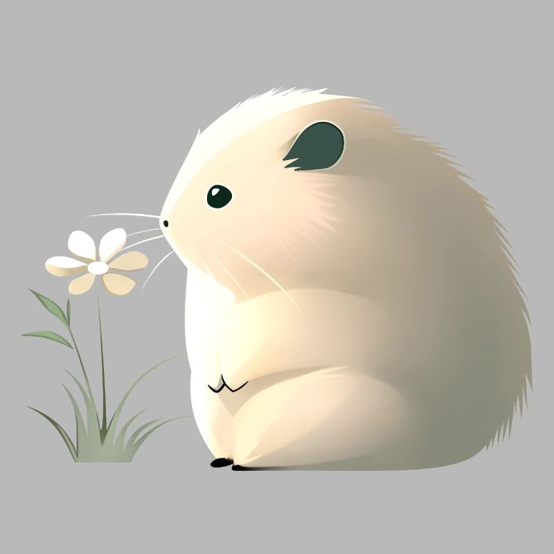 Mignon hamster avec fleur