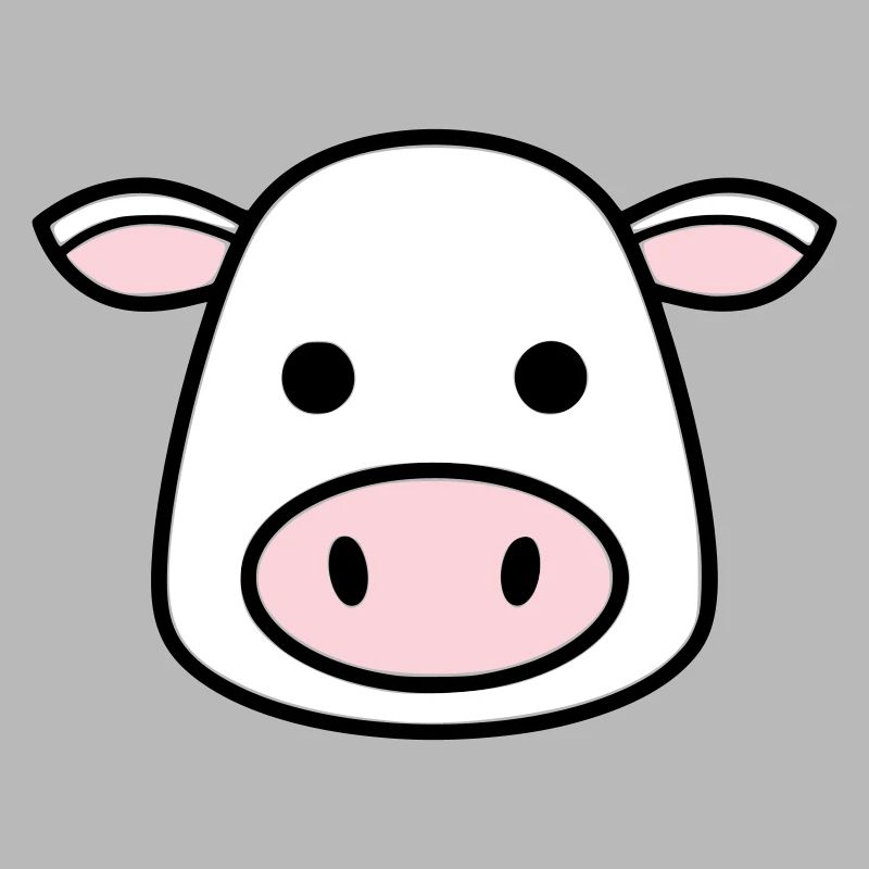 Mignonne Tête de Vache Visage Vector de la BD