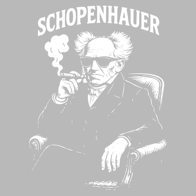 Schopenhauer Philosopher Smoking a Cigar Portrait