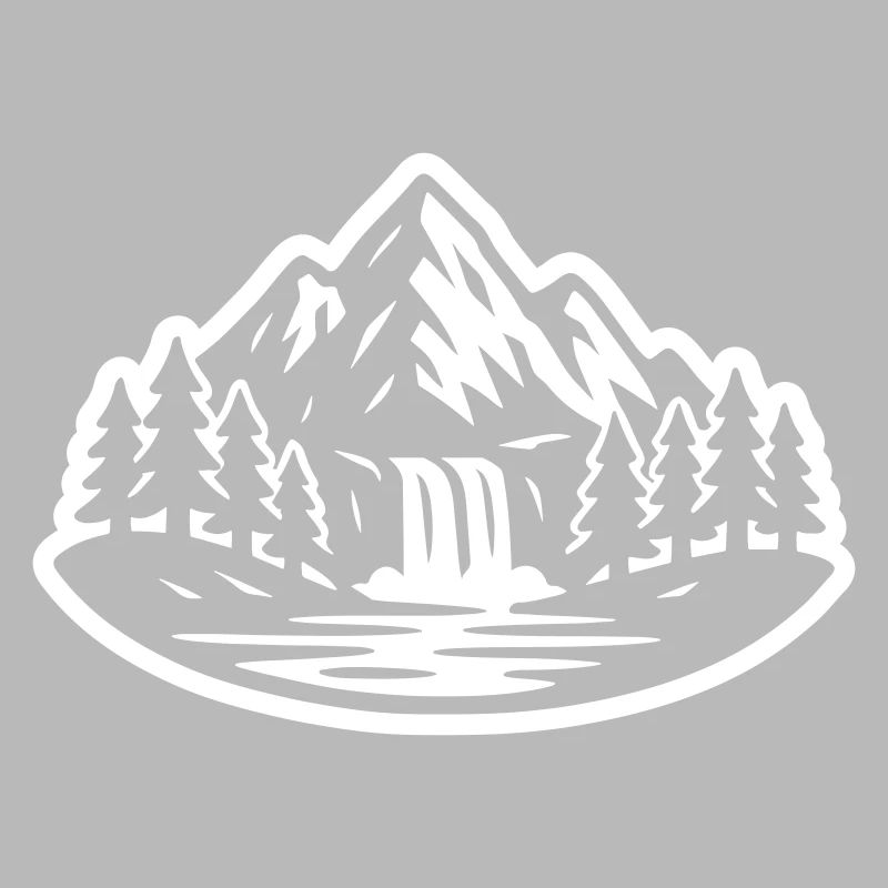 Berge Landschaft Wald Wasserfall