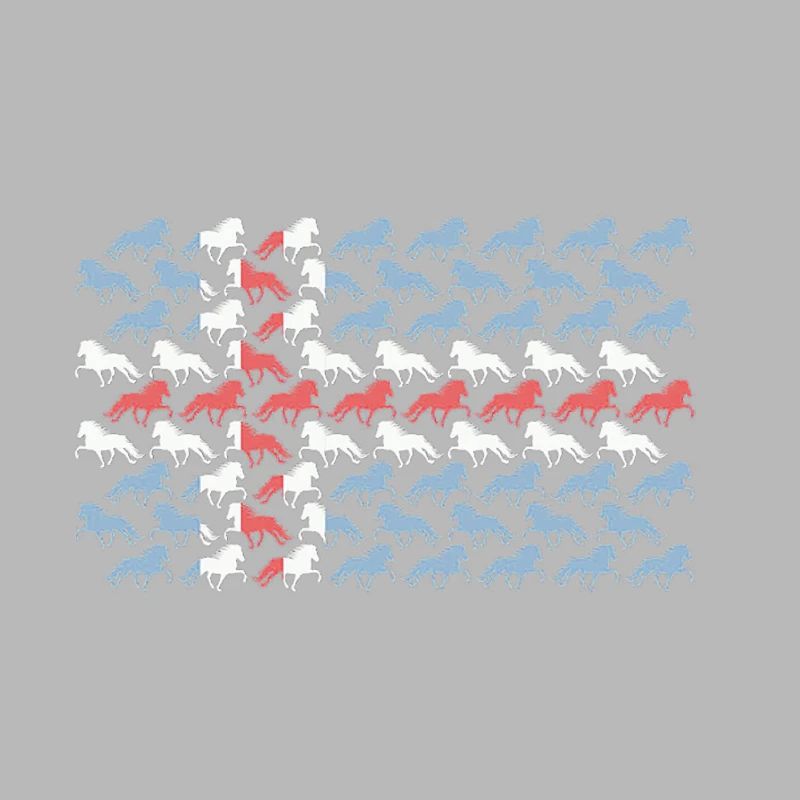 Tricolor horses in a repeating pattern