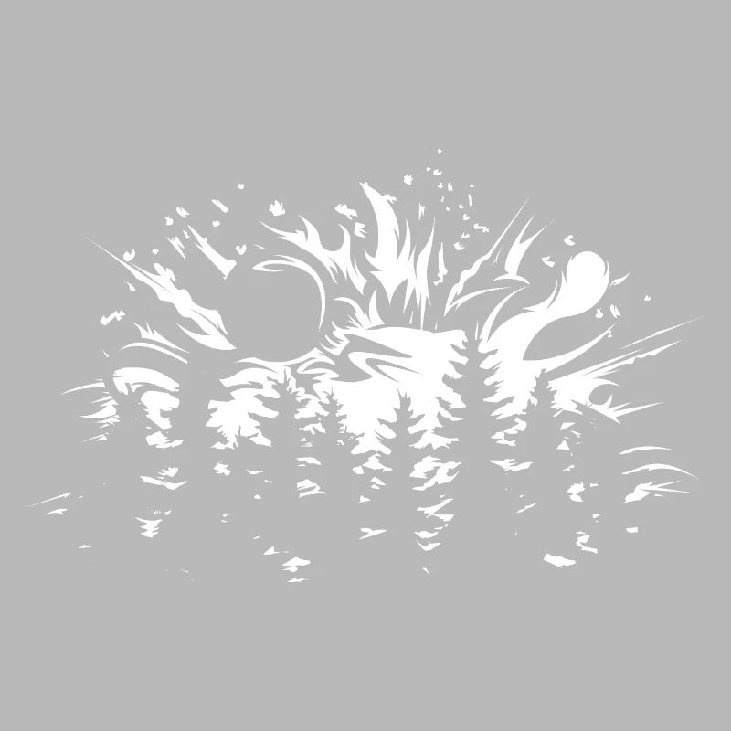 Forest Moon Explosion Tree Nature Illustration Logo