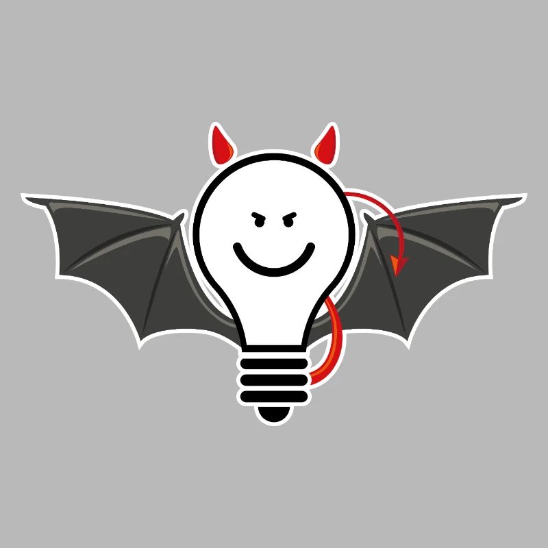 Light bulb with devil horns – cheeky light motif