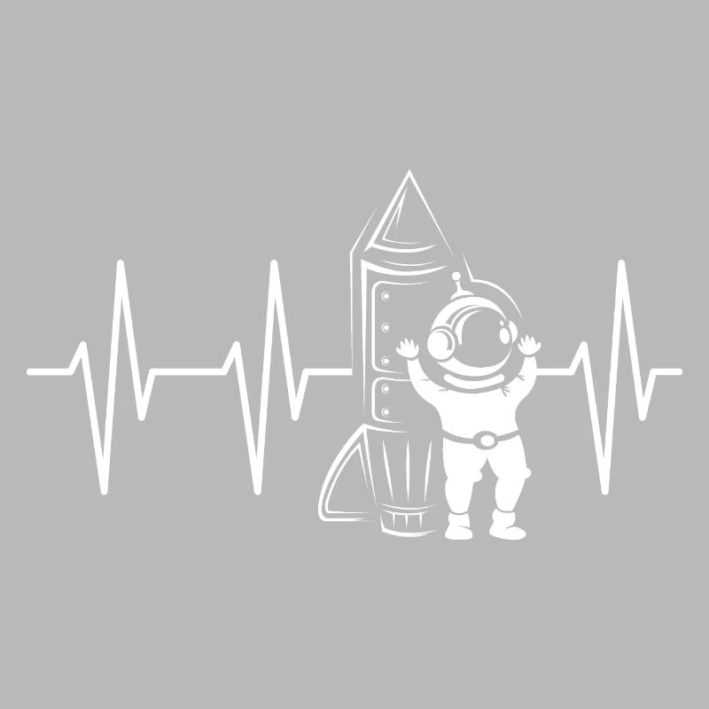 Rocketman Heartbeat Pulse Rocket Astronaute Symbole