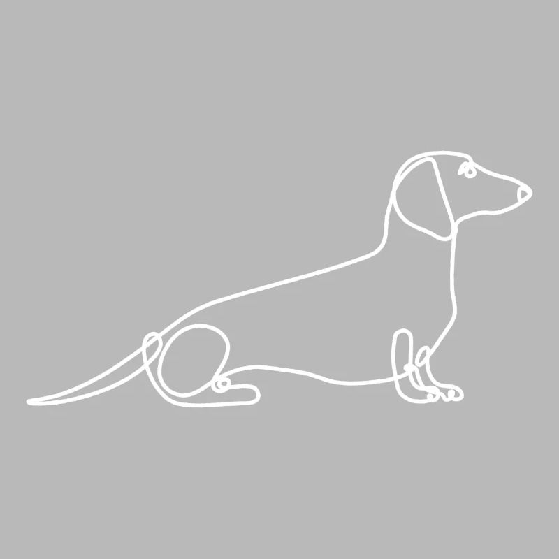Dessin au trait élégant de teckel