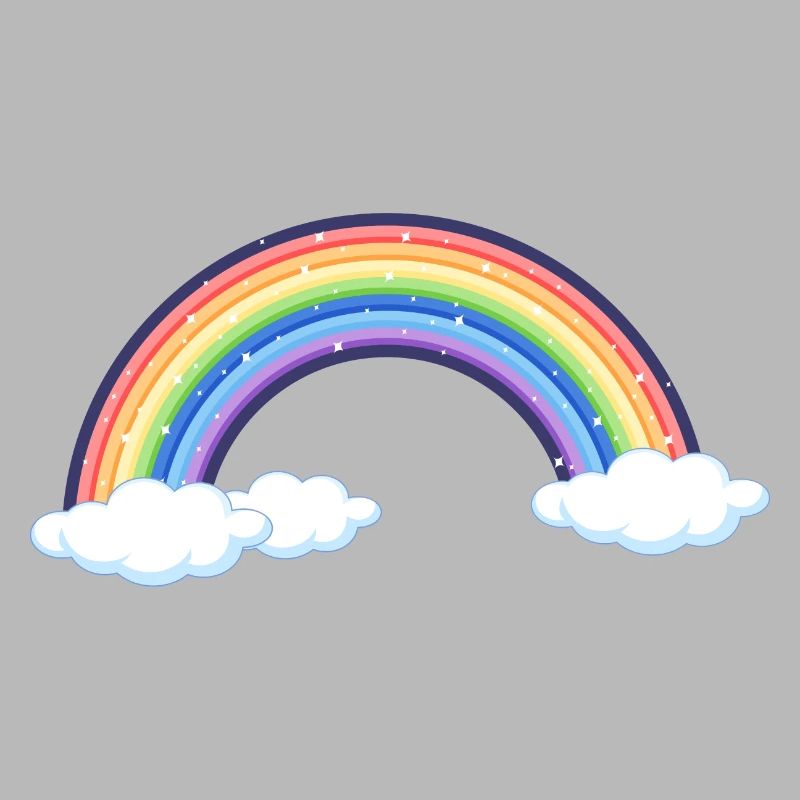 Arc-en-ciel vibrant sur les nuages
