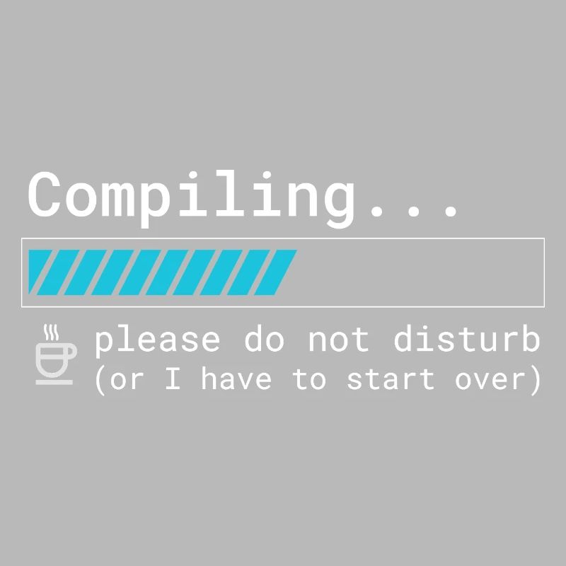Lustiges Programmierer T-Shirt - Compiling Please 